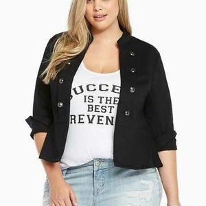 Torrid 00 M/L black military jacket